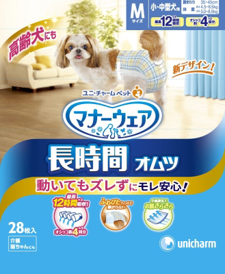 【16個セット】ユニ・チャーム マナーウェア 高齢犬用 長時間オムツ Mサイズ 28枚