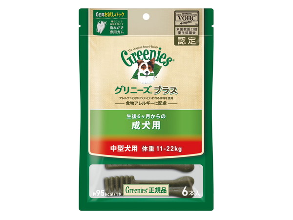 【5個セット】マースジャパンリミテッド グリニーズプラス 成犬用 中型犬用 体重11〜22kg 6本入り