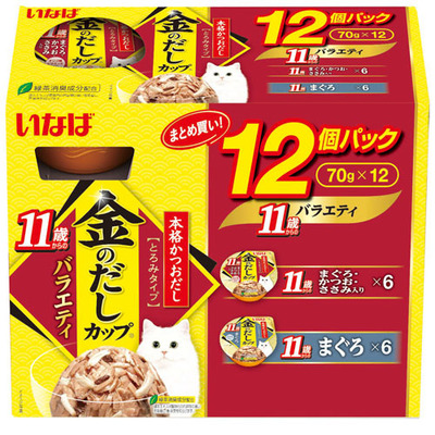 【8個セット】いなば 金のだしカップ11歳からのバラエティ 12個パック