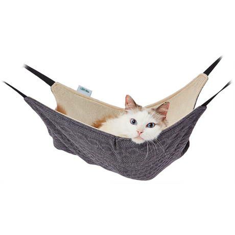 【4個セット】 Add.Mate アドメイト 猫用ハンモック ニット生地の包まれにゃんモック グレー