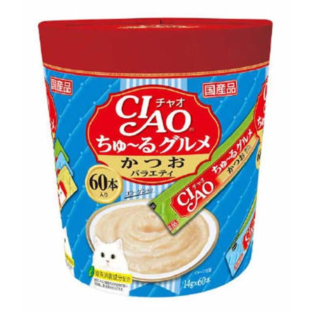 【8個セット】いなば CIAOちゅ〜るグルメかつおバラエティ14g×60本