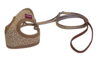 【3個セット】リードック LEADOG唐草キャットハーネスリードSSイエロー