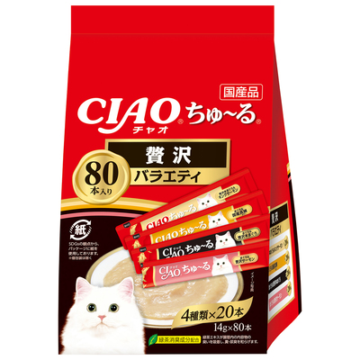 【3個セット】いなば CIAOちゅ〜る贅沢バラエティ14g×80本