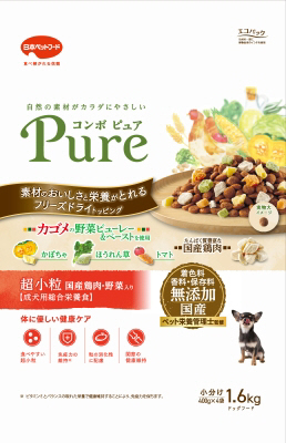 【8個セット】日本ペットフード コンボ コンボ ピュア ドッグ 超小粒 1.6kg