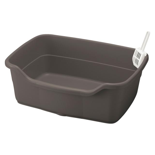 【10個セット】リッチェル ラプレネコトイレ深型60ダークグレー