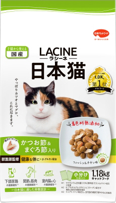 【8個セット】 日本ペットフード  ラシーネ 日本猫 1.18kg