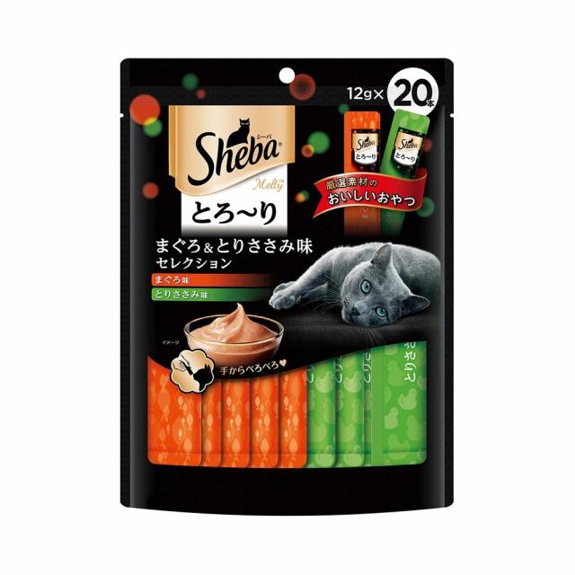 【20個セット】 マースジャパンリミテッド シーバ とろ〜り メルティ まぐろ＆とりささみ味セレクション 12g×20本