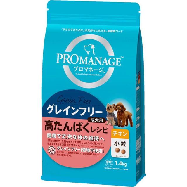 【6個セット】 マースジャパンリミテッド プロマネージ 成犬用 グレインフリー 高たんぱくレシピ チキン 小粒 1.4kg