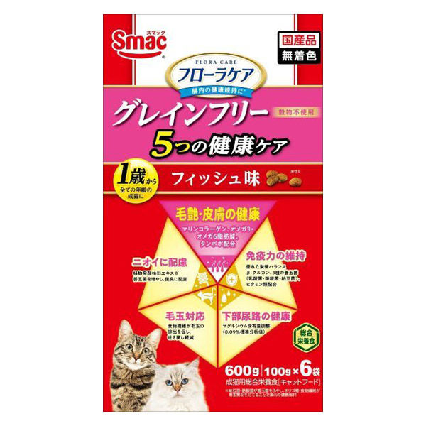 【12個セット】スマック フローラケア猫5つの健康ケア毛艶皮膚フィッシュ味600g