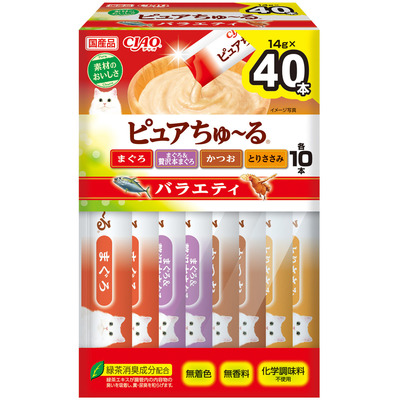 いなば 【8個セット】いなばペットフード  CIAO　ピュアちゅーる（BOX）バラエティ 14g×40P