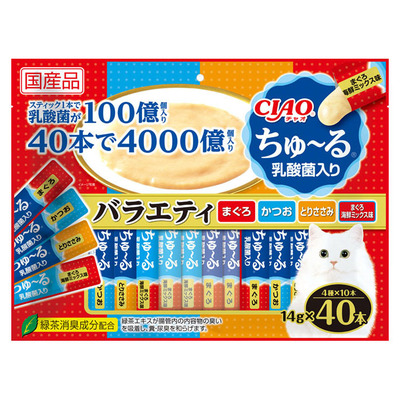【8個セット】CIAOちゅーる　乳酸菌入りバラエティ 14g×40P