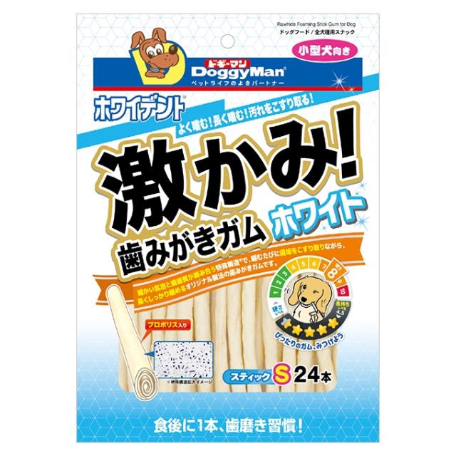 ドギーマンハヤシ 【48個セット】ドギーマンハヤシ 激かみ！歯みがきガム　ホワイト　スティックS 24本