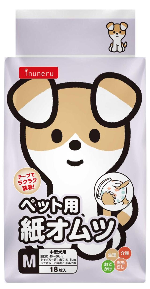 【12個セット】ペットライブラリー ｉｎｕｎｅｒｕ 紙オムツＭ １８枚