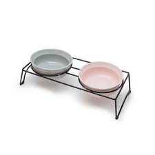 【6個セット】丸利玉樹利喜蔵商店　犬用丸碗Ｌダブルセット　ＧＬ＆ＰＫ