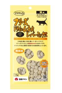 【80個セット】ママクック フリーズドライのムネ肉 レバーミックス 猫用 18ｇ