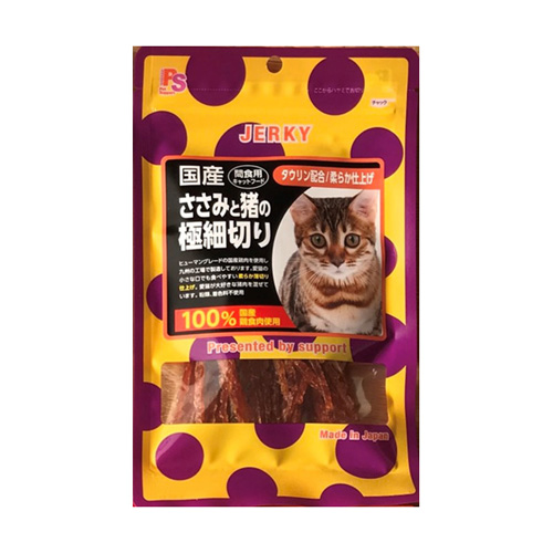 【40個セット】サポート　猫用国産ささみと猪の極細切り３５ｇ