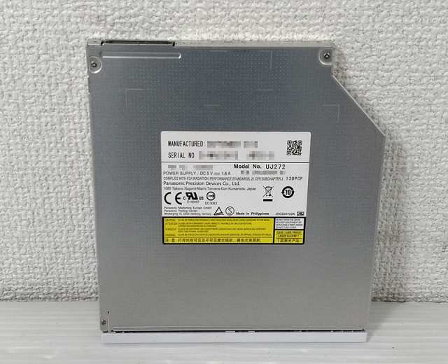 中古 Uj272 ノートpc用 内蔵 Panasonic ブルーレイ ウルトラスリム 9 5mm ドライブ Sata xl対応 ベゼル色々で無い場合もありの通販はau Pay マーケット ワイエムエス Au Payマーケット店