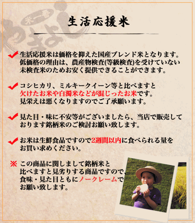 【30kg×1袋】生活応援米 ブレンド米 30kg(30kg×1袋) 国内産複数原料米 送料無料 ※一部地域を除く ※沖縄県・離島配送不可 ※米袋のままでの配送_1