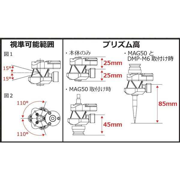 MYZOX マイゾックス 自動追尾用プリズム ZERO220プラス 定数0 対応ピンポール径9mm (測量 測距 ミラー トータルステーション)|au PAY マーケット
