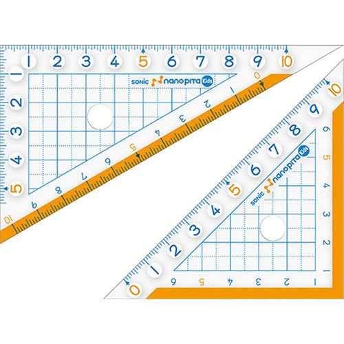 ソニック ナノピタキッズ 三角定規10cm SK-7881