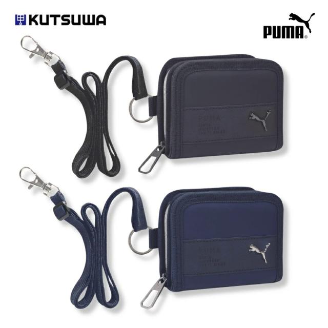 メール便対応 PM510 クツワ プーマ 2つ折りホックウォレット ブラック ネイビー PUMA 財布 小学生 子供 小銭入れ ストラップ付