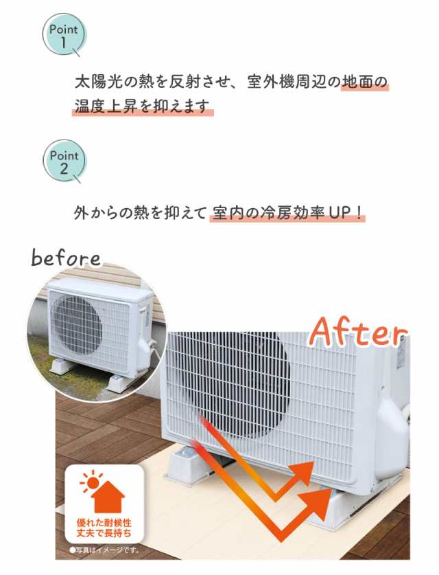 エアコン室外機カバー 室外機 日除け 遮熱シート省エネ - エアコン