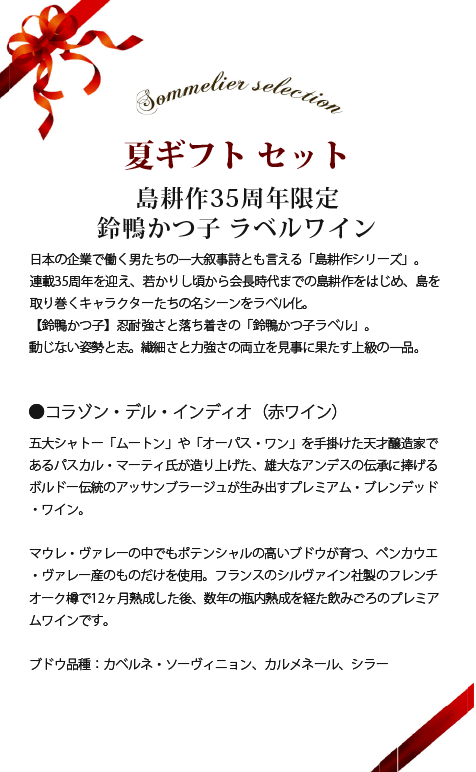 ワイン ギフトセット 赤ワイン 島耕作35周年限定 鈴鴨かつ子 ラベル