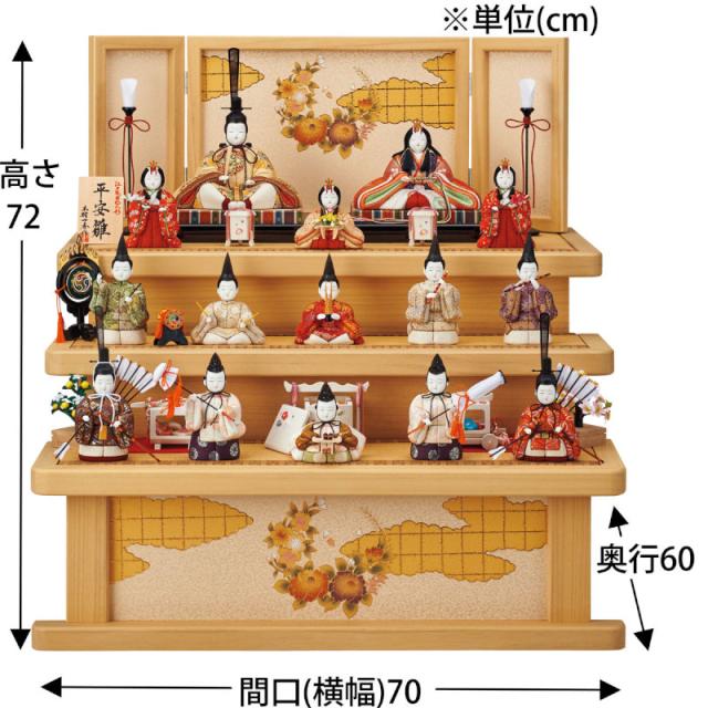 雛人形 ひな人形 ひな祭り 初節句 一秀作 十五人飾りシリーズ 三段飾り 十五人飾り 三人官女 五楽人 三仕丁 右大臣左大臣付 平安の通販はau Pay マーケット 人形広場 Au Pay マーケット店
