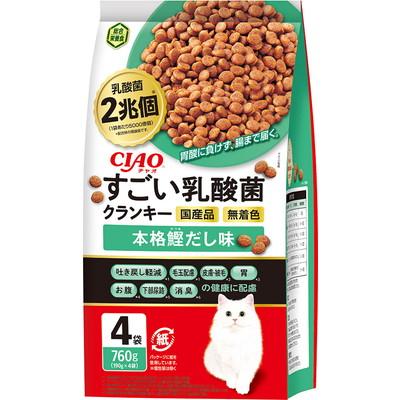 お得8個セット いなばペットフード CIAO すごい乳酸菌クランキー 本格鰹だし味 760g (190gx4袋) ペット ※取寄商品 賞味期限:3ヵ月以上 8,976円
