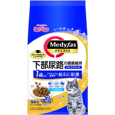 お得4個セット ペットライン メディファス 1歳から フィッシュ味 3kg (500g×6) ペット ※取寄商品 賞味期限：3ヵ月以上の通販は 7,558円