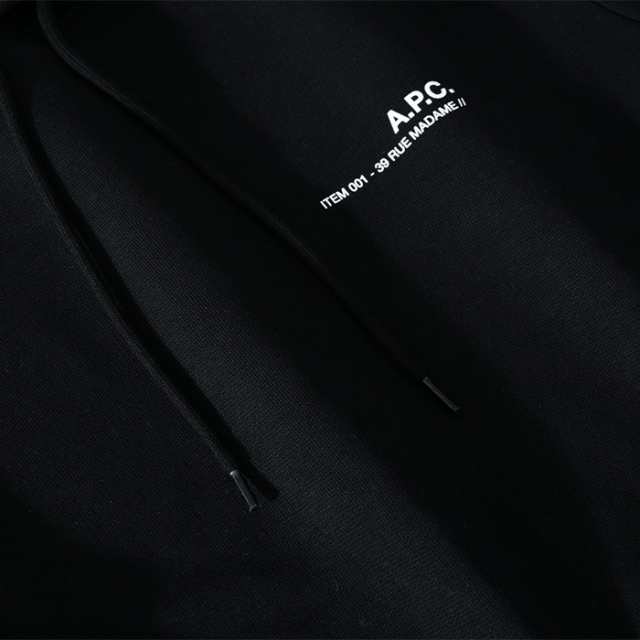 APC アーペーセー パーカー スウェット プリント ロゴ HOODIE COEAS H27672 トレーナー メンズ ブラック 黒 人気 おすすめ  ギフト｜au PAY マーケット