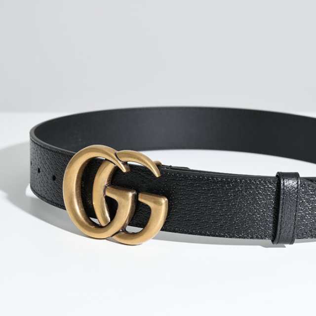 GUCCI GGマーモント ダブルGバックル レザーベルト 406831-