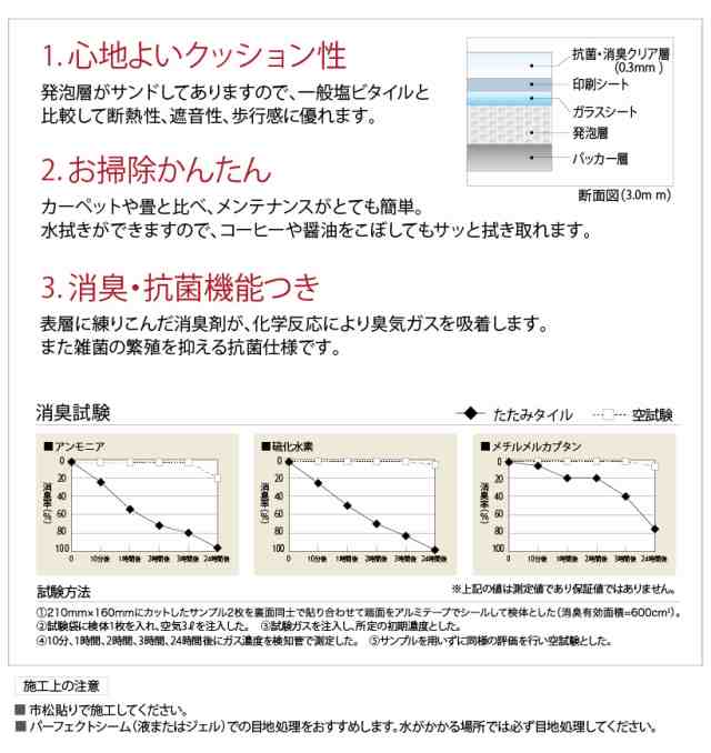 フロアタイル 土足 床暖房対応 サンゲツ アクセント たたみタイル 8枚入り 送料無料の通販は