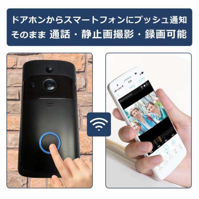 ワイヤレスいつでもドアホン インターホン ワイヤレス カメラ付き Wi Fi スマホ通知 録画 通話 会話 防犯 赤外線 動体感知 防犯カメラドの通販はau Pay マーケット Blist Au Pay マーケット店