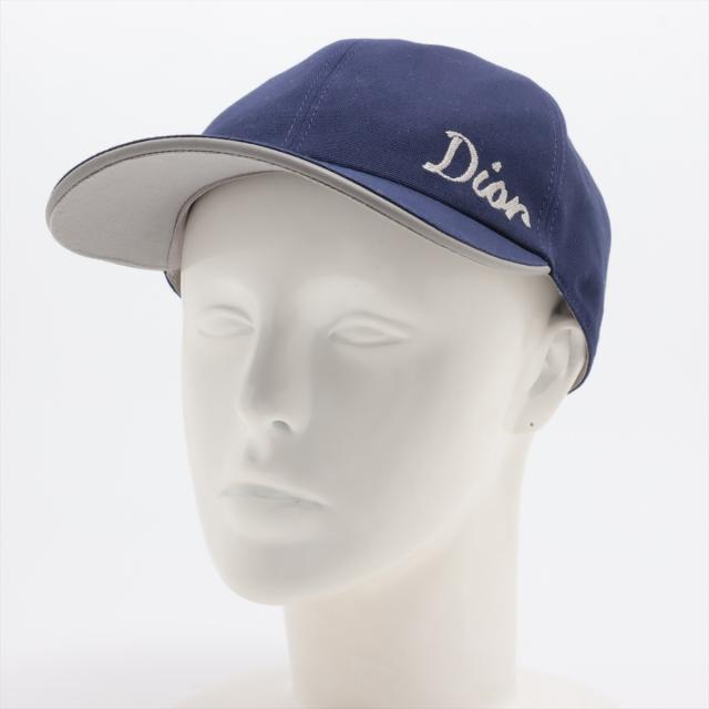 ディオール Diorロゴ キャップ S コットン×ポリエステル ブルー