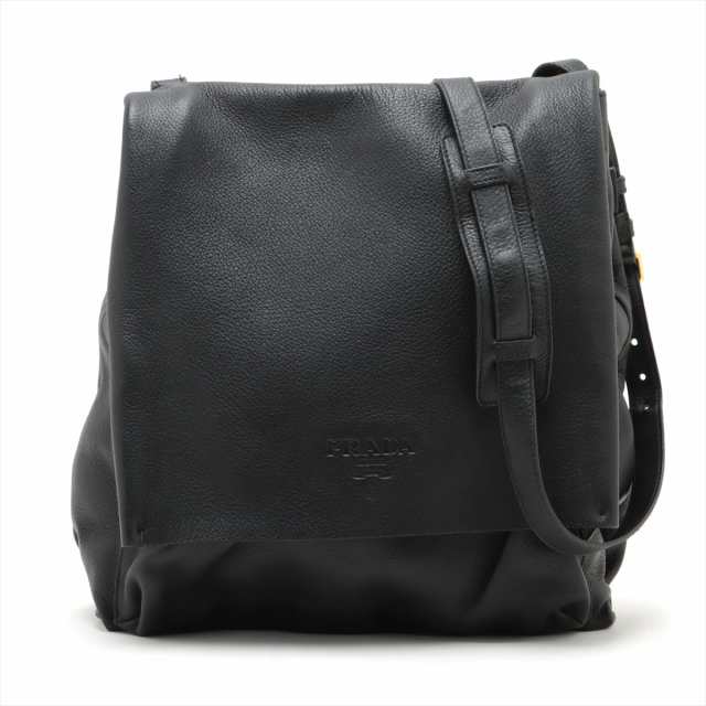 プラダ レザー ショルダーバッグ ブラックの通販は