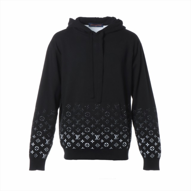 ヴィトン 24SS コットン パーカー L メンズ ブラック  RM241Q モノグラムグラディエントの通販は