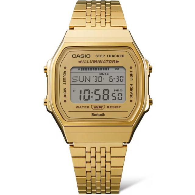 【即納】国内正規品 CASIO Collection STANDARD カシオ デジタル Bluetooth モバイルリンク 歩数計 ABL-100WEG-9AJF ゴールド 腕時計 メンズ レディース_2