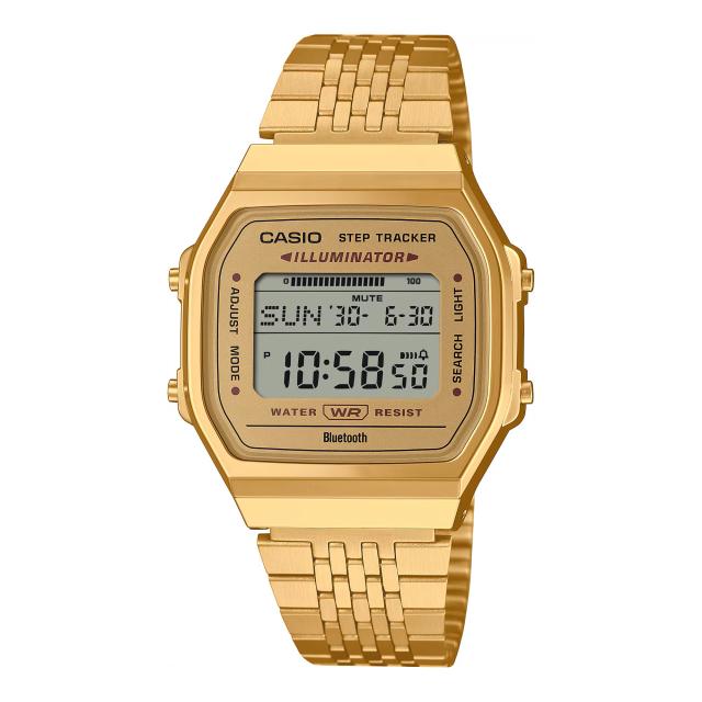 【即納】国内正規品 CASIO Collection STANDARD カシオ デジタル Bluetooth モバイルリンク 歩数計 ABL-100WEG-9AJF ゴールド 腕時計 メンズ レディース_1