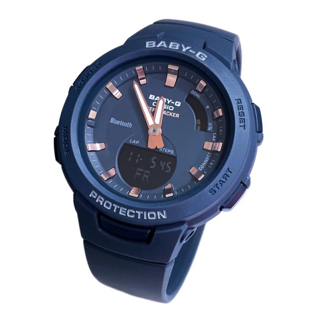 【即納】国内正規品 CASIO カシオ Baby-G ベビーG G-SQUAD ジー・スクワッド スマートフォンリンク 歩数計測 BSA-B100-2AJF ネイビー 腕時計 レディース_5