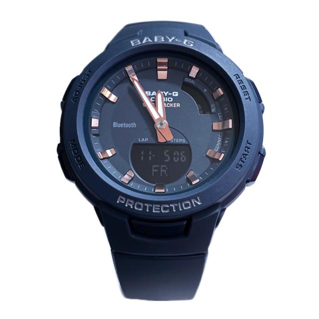 【即納】国内正規品 CASIO カシオ Baby-G ベビーG G-SQUAD ジー・スクワッド スマートフォンリンク 歩数計測 BSA-B100-2AJF ネイビー 腕時計 レディース_6