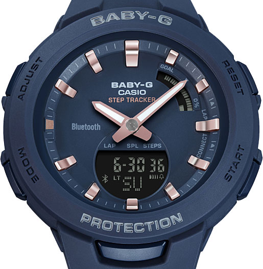 【即納】国内正規品 CASIO カシオ Baby-G ベビーG G-SQUAD ジー・スクワッド スマートフォンリンク 歩数計測 BSA-B100-2AJF ネイビー 腕時計 レディース_2