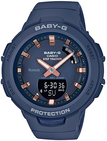 【即納】国内正規品 CASIO カシオ Baby-G ベビーG G-SQUAD ジー・スクワッド スマートフォンリンク 歩数計測 BSA-B100-2AJF ネイビー 腕時計 レディース_1