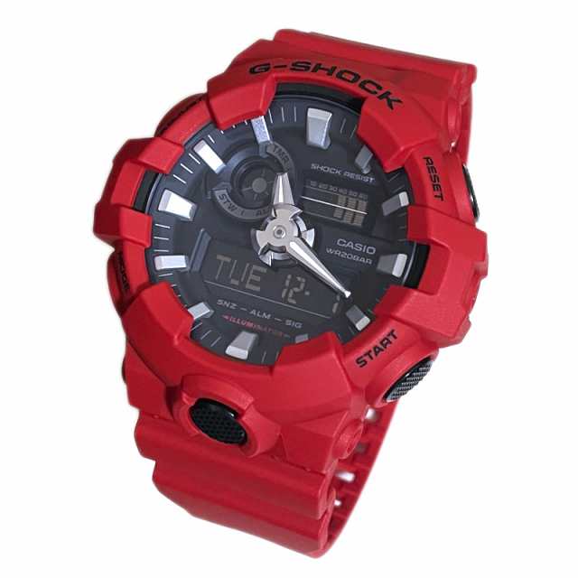 【即納】CASIO カシオ G-SHOCK Gショック アナデジ ダイナミックなスタイリング GA-700-4A ブラック×レッド 腕時計 メンズ  送料無料