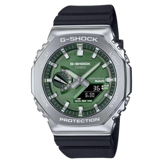 【即納】 CASIO カシオ G-SHOCK Gショック タフソーラー モバイルリンク ブラック×シルバー×グリーン GBM-2100A-1A3 腕時計 メンズ_1
