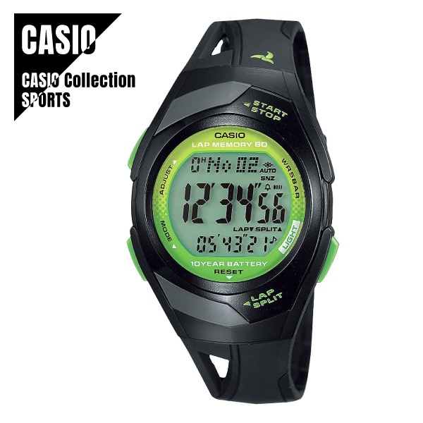 【即納】国内正規品 CASIO カシオ PHYS フィズ STR-300J-1AJH ランニングウォッチ グリーン×ブラック メンズ レディース 腕時計の通販は