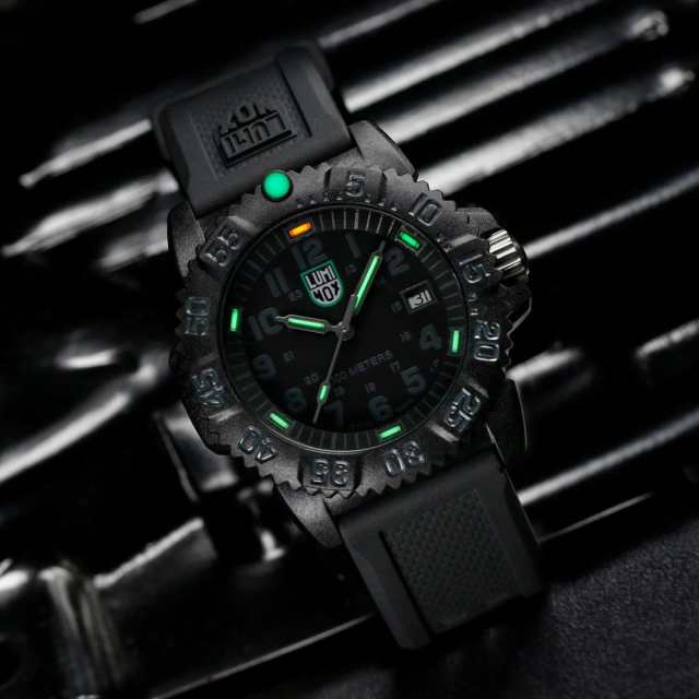 【即納】 LUMINOX ルミノックス Sea Lion Carbonox 38mm グリーンロゴ X2.2072 メンズ ウォッチ ミリタリーウォッチ ブラック