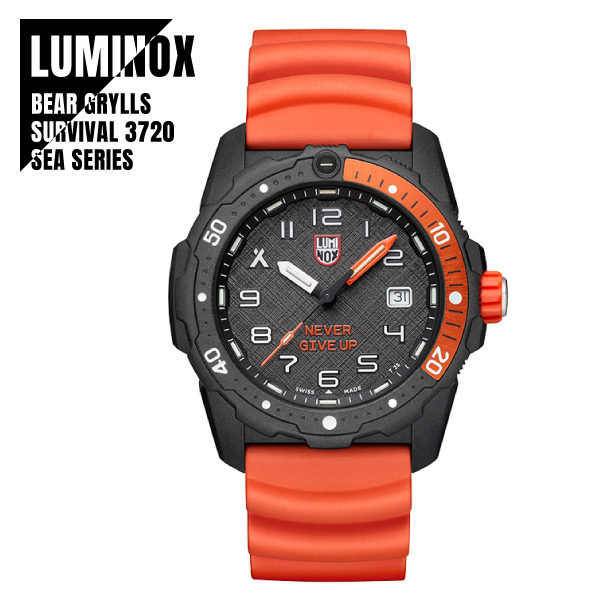 【即納】 LUMINOX ルミノックス BEAR GRYLLS SURVIVAL 3720 SEA SERIES ベアグリルス サバイバル シー 3729.NGU ブラック×オレンジ メンズ 腕時計