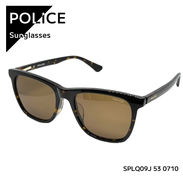 【即納】 正規品 POLICE ポリス 2025年モデル サングラス スクエア ウェリントン ブラウン SPLQ09J 53 0710