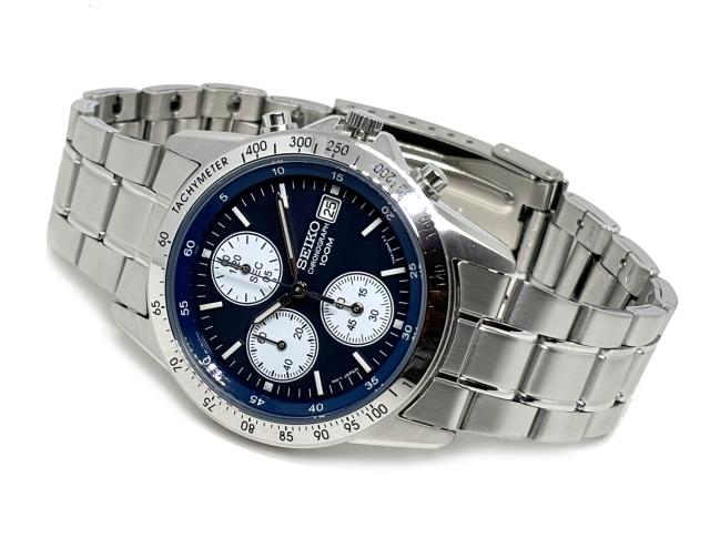 【即納】SEIKO セイコー CHRONOGRAPH クロノグラフ 日本製ムーブメント SND365P1 ネイビー×シルバー メタルバンド メンズ 腕時計 送料無料_2